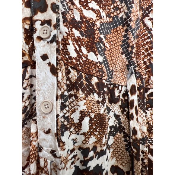 Apt. 9 Python Print Utility Jumpsuit Womens XXL Short Sleeve One Piece Tan - Picture 3 of 12